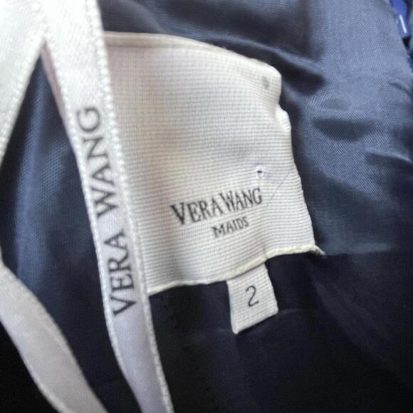 Vera Wang Maids Strapless Gown long in Blue size 2 - Picture 8 of 9